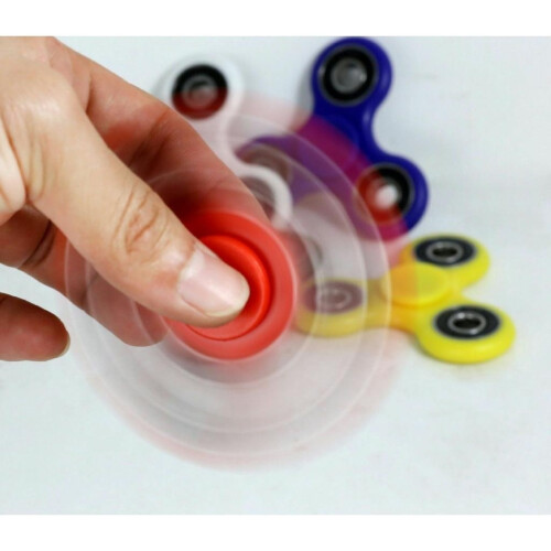 (Green)Fidget Spinner Toys Plastic Alloy Material Solid Color Decompression Rotate 1