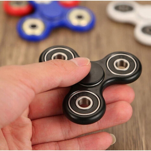 (Green)Fidget Spinner Toys Plastic Alloy Material Solid Color Rotate Decompression 2