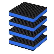 4Pcs Anti Vibration Pads 4x4x7/8Inch Sound Isolation Ribbed Rubber Mats with EVA Center, Vibration Isolation Pads