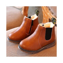 (Brown(Winter),EUR 25=Foot Length15.5cm)Botas infantis de inverno neve sapatos de bebê meninos meninas crianças botas
