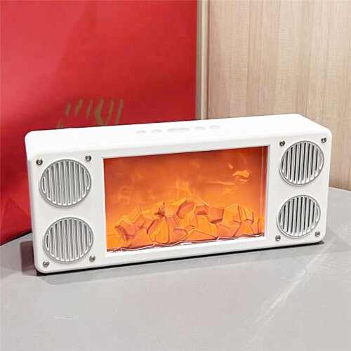 Panoramic 360 Stereo Surround  Speaker with Flame Fireplace Effect HIFI Subwoofer Support TF USB AUX 1