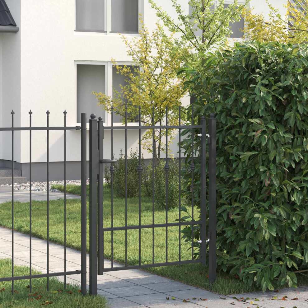 Vidaxl Fence Gate Horst 100 X 125 Cm Metal Black Lockable 8721364816282