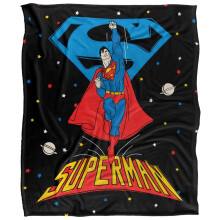 (36in x 58in, Multicoloured) Superman Action Pose Blanket