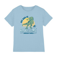 (3-4 Years, Light Blue) Jurassic World Childrens/Kids My Dad Is Rawrsome T-Rex T-Shirt
