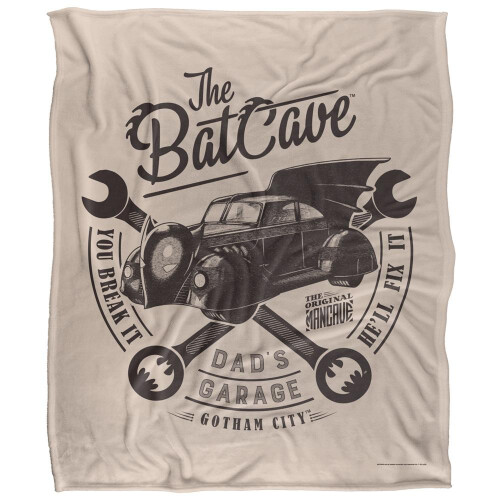 Batman (58in x 36in, Multicoloured) Batman Dad's Garage Batmobile Blanket