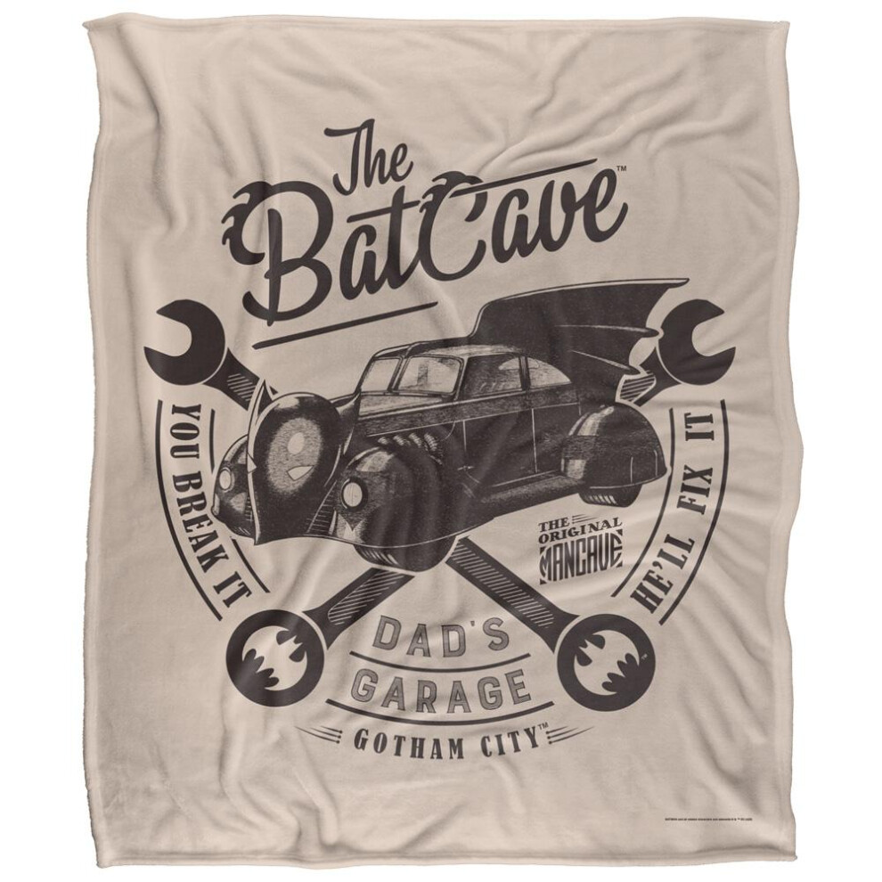 Batman (58In X 36In, Multicoloured) Dad's Garage Batmobile Blanket