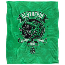 (36in x 58in, Multicoloured) Harry Potter Ambition, Cunning, Pride Slytherin Blanket