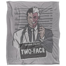 (36in x 58in, Multicoloured) Batman Line Up Two Face Blanket