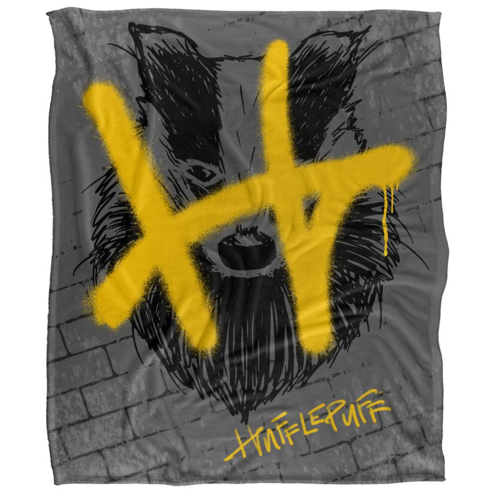 Harry Potter (36In X 58In, Multicoloured) Hufflepuff Graffiti Blanket