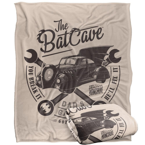 Batman (58in x 36in, Multicoloured) Batman Dad's Garage Batmobile Blanket 2