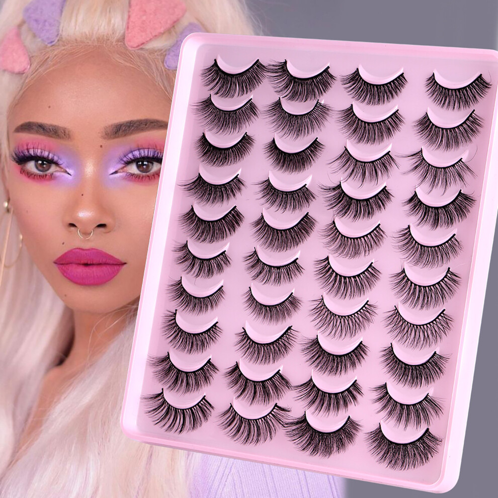 Phui-Pet-Supplies Fluffy D Volume Fake Eyelashes 20 Pairs