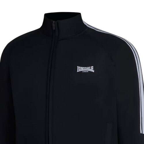 LONSDALE (S, Black) Lonsdale Mens Double Stripe Raglan Track Top 2