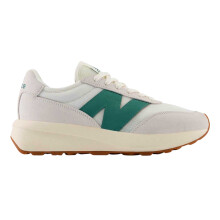 (7 UK, White/Green) New Balance Mens 370 Suede Trainers