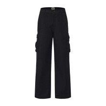 (L, Black) Pretty Green Mens Cotton Cargo Trousers