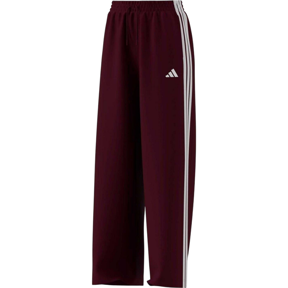 Adidas (16 Uk - 18 Uk, Ruby) Womens/Ladies Firebird 3 Stripes Loose Jogging Bottoms