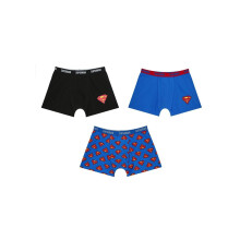 (XL, Blue/Red/Black) Superman Mens Stretch Boxer Shorts (Pack of 3)