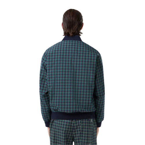 Lacoste (XXL, Navy Blue) Lacoste Mens Plaid Regular Bomber Jacket 1