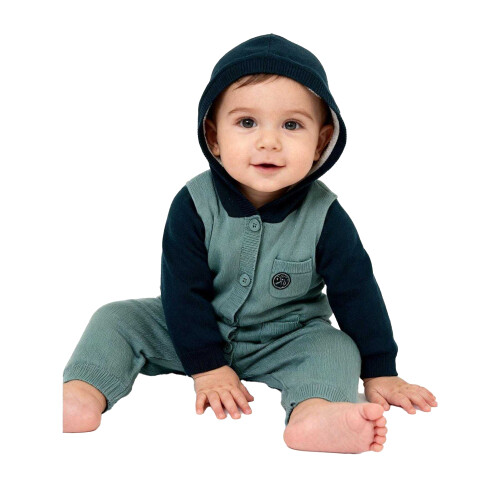 (3-6 Months, Green) Pretty Green Baby Jumpsuit 1