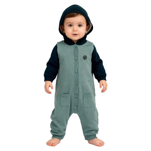 (6-9 Months, Green) Pretty Green Baby Jumpsuit 2