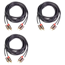 3X 2RCA Till 2 RCA Hane Till Hane Ljudkabel Guldpläterad RCA Ljudkabel för Hemmabio DVD TV CD-Förstärkare Ljudbox