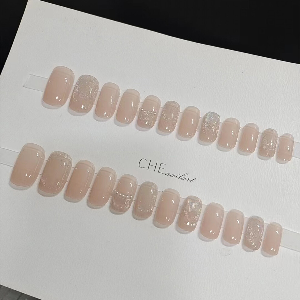 Phui-Pet-Supplies (Jelly Glue Model) Shiny Crystal Butterfly Fake Nails For Party & Dating