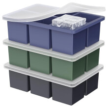 3pcs Ice Molds, Reusable Square Ice Tray with Cover, Suitable for Large Square Ice Molds for Whisky, Cocktails