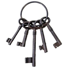 Vintage Keys, Rustic Cast Iron Style Keys Ring, Old Fashioned Metal Keys for Pirate Accessories,Halloween Decorations