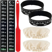7-Teiliges Ersatzset für Sauerteiggläser, Sauerteig-Set mit Stoffdeckel, Silikonspatel und Datumsring für Brotbackzubehör