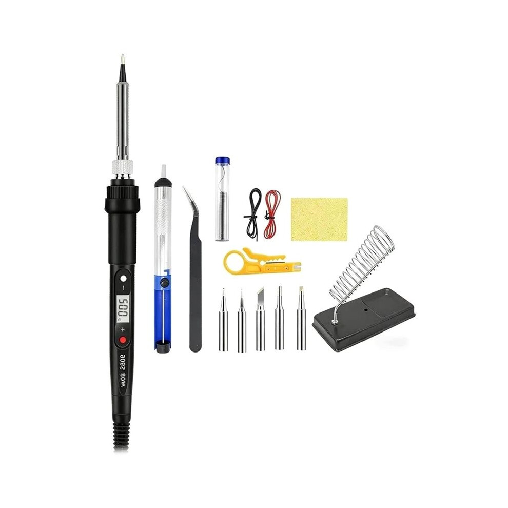 Photos - Vitamins & Minerals 80W Electric Soldering Iron Kit LCD Display Temperature Adjustable 220V Welding Tools Set Soldering Tips EU Plug