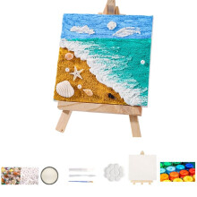 Beach-Themed Seashell Texture Art Kit (Suitable for Teens and Adults) - DIY Coastal-Style Decor