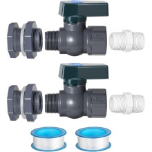 2sets PVC Rainwater Bucket Faucet Kit, 3/4 Inch Rainwater Bucket Splitter, with Partition Joint, Garden Faucet Adapter