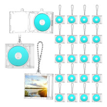 20 Pcs NFC Function Cd Keychain Album Cases with CD, Cd Cases DVD Cover for DIY Backpack Hanging Decor Gifts