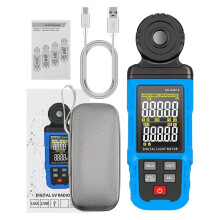SNAKOL Digital Light & Illuminance Meter 0.1-300000Lx, Color Temp, Data Logging, 5 Digit LCD for School