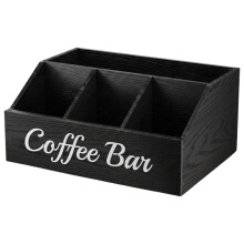 Organizzatore per Postazione Caffè da Bancone, In Legno, con Divisori Regolabili per La Cucina