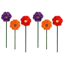 Pollinator Watering Station, Colorful Flower Bee Water Feeder Butterfly Bird Bath, Small Outdoor Garden Stake Yard