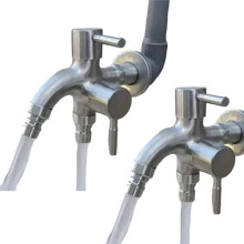 Double Garden Tap Outside Tap Double Outlet Water Faucet Sturdy 2 Way Garden Faucet Water Hose Outlet
