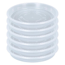 For OVZILKI Plant Saucer 6 Pack of, Clear Plastic Flower Plant Pot Saucer, Heavy Duty Plant Drip Trays Saucers