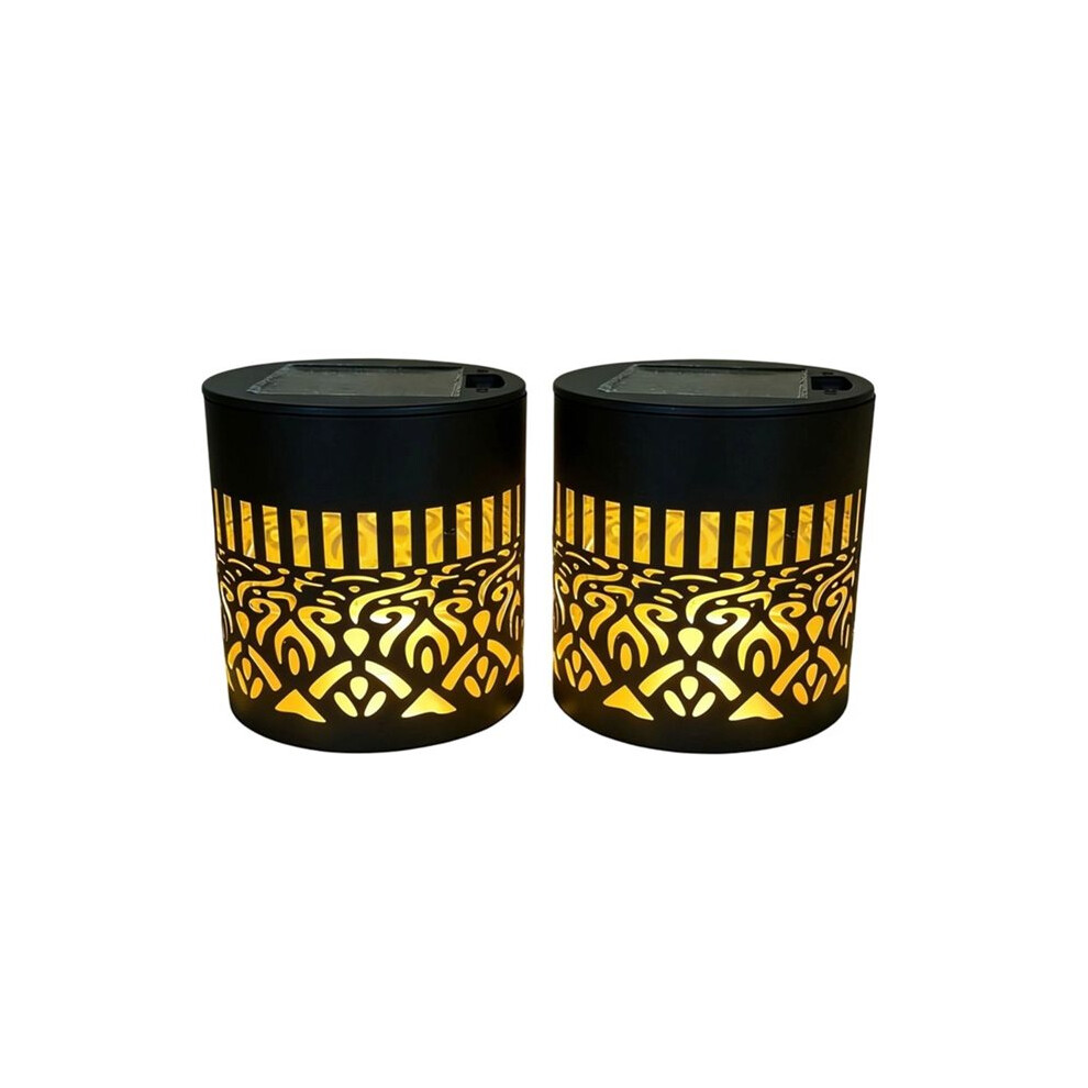 Brecantia New Solar Fence Lights Outdoor, Mandala Decorative Solar Wall Lights Ip65 Waterproof For Patio Yard Garden (2 Pack)
