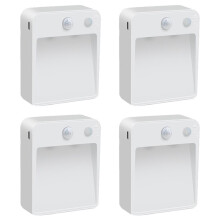 4 LED Night Lights Automatic Dusk to Dawn Photo Sensor Night Lighting Wall Sconce Battery Powered Stairway Hallway Light