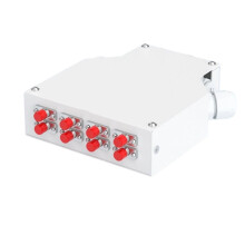 Fiber Distribution Box 8 Port DIN Rail Mount 2 Cable Entries Suitable for 8 Core FC Duplex Adapter