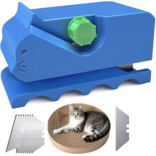 Cutter en Carton pour Grattoirs à Chats - Cutter Portable en Carton Imprimé en 3D avec 10 Lames Remplaçables (Bleu)