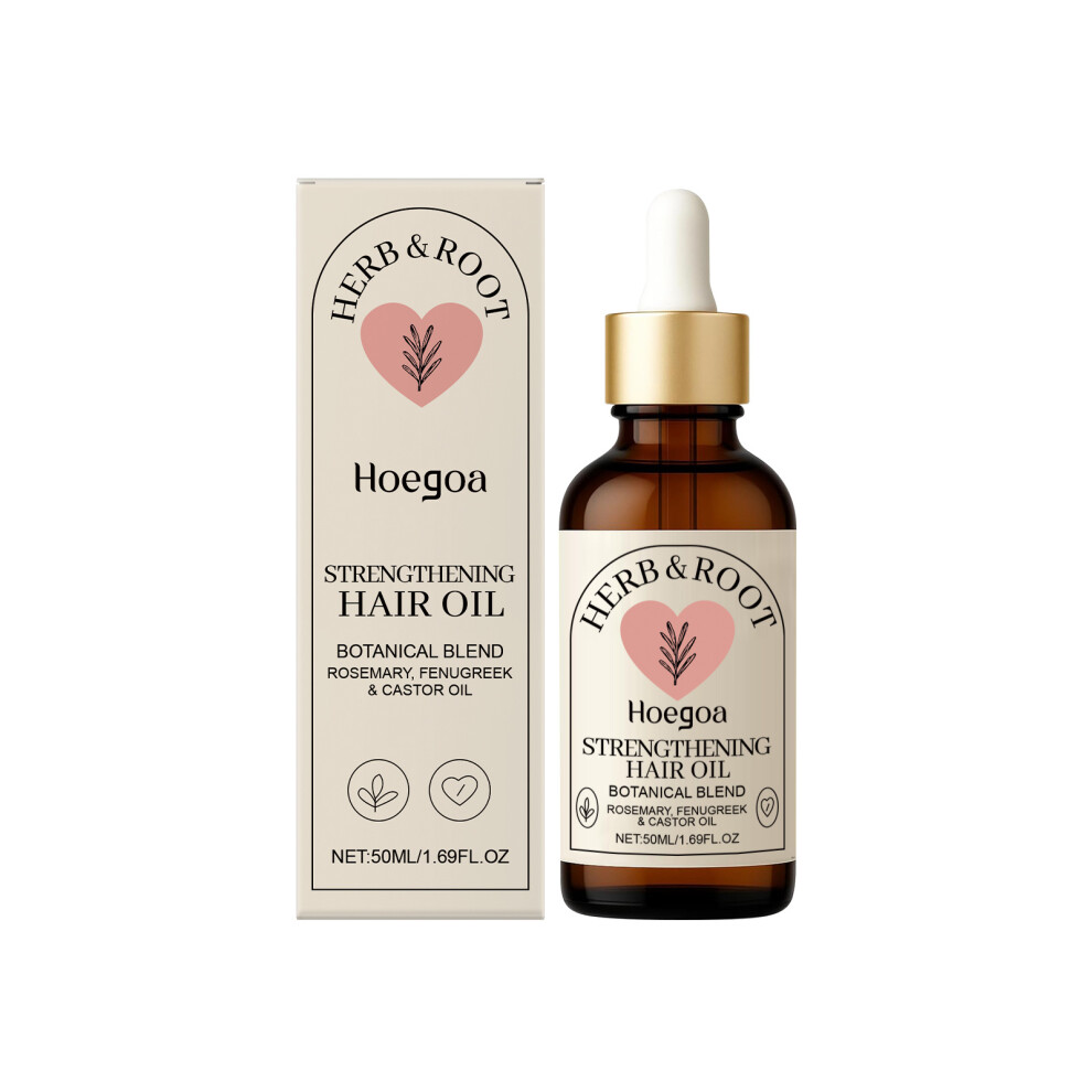 (50ML) HOEGOA Rosemary Castor Oil Hair Care Essential Oil Mild, nourishing, smooth, shiny and hydrating hair care essence oil