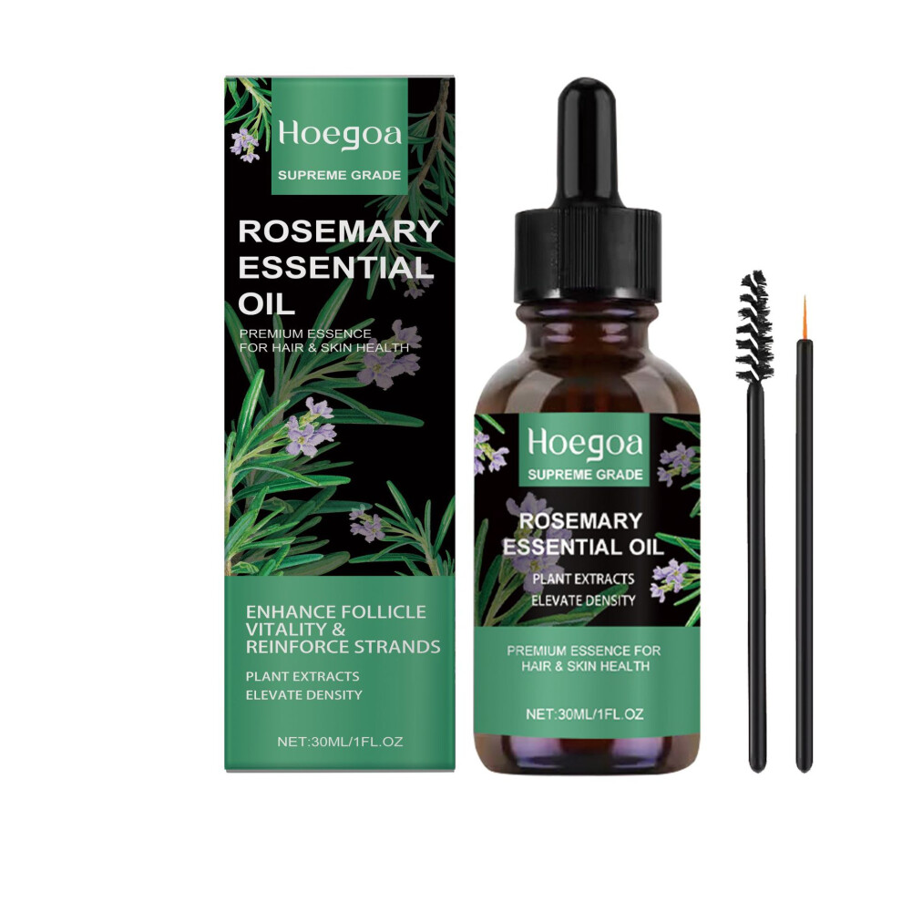 (30ml+brush*2) HOEGOA Rosemary Hair Care Essential Oil Mildly nourishes, smoothes, and scalp massages Daily Hair Care Essence Oil