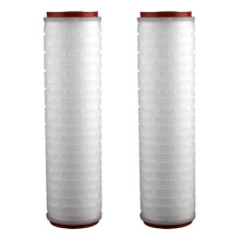 2PCS Water Purifier Filter Membrane Pleated Filter Cartridges 10" Double Open End Polypropylene Micro Fiber Media