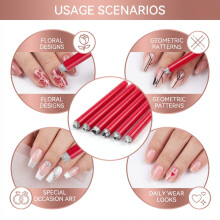 (01) 6Pcs Nail Stamp Pens for Floral DIY