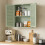 Homcom HOMCOM Bathroom Cabinet with Adjustable Shelf, Light Green 9