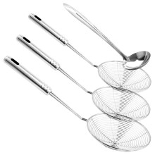 Skimmer Löffel, 4 Pack Edelstahl Spinnen Sieb Skimmer Löffel, Donut Löffel, Skimmer Löffel für Küchen Fritteuse