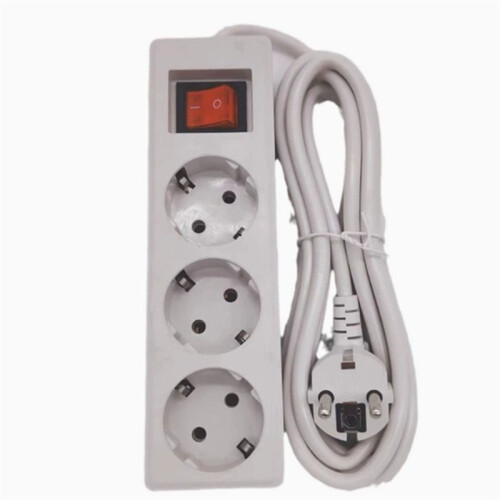 EU Plug 3 Multiple Sockets Extension Socket Adapter Power Converter 5 Meter Extension Cord for Home 1