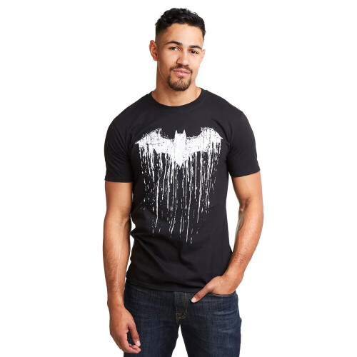 Batman (M, Black) Batman Mens Paint T-Shirt 2