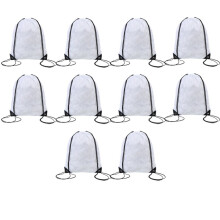 Polyester Drawstring Bag Sports Drawstring Bag Storage Bag Drawstring Bag White